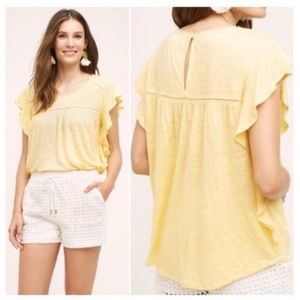 Anthropologie Deletta linen ruffle top!